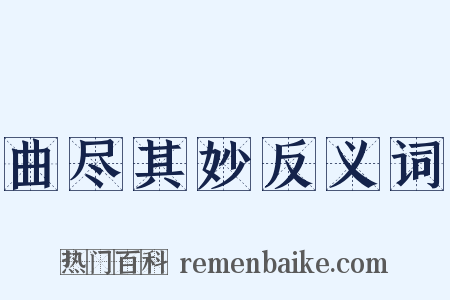 曲尽其妙反义词是什么意思的图片